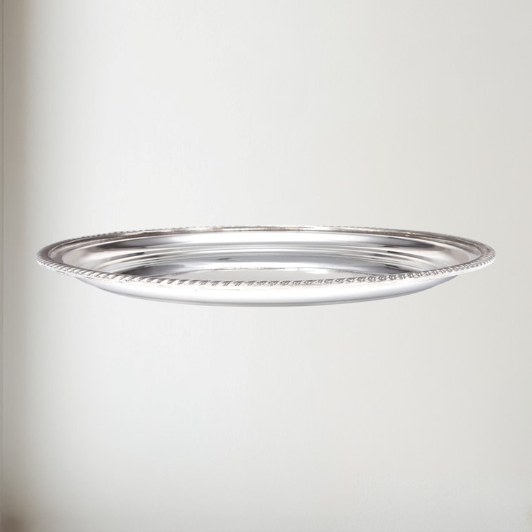 Large Gadroon Rim Pewter Tray Large Gadroon Rim Pewter Tray