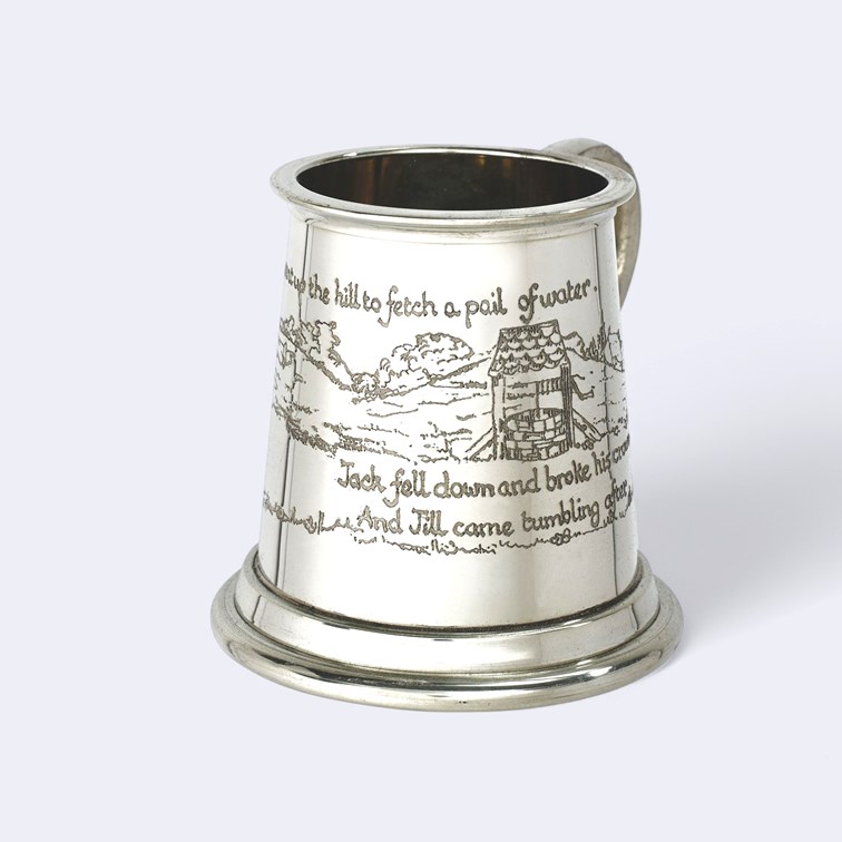 Jack And Jill Pewter Baby Quarter Pint Mug Jack And Jill Pewter Baby Quarter Pint Mug