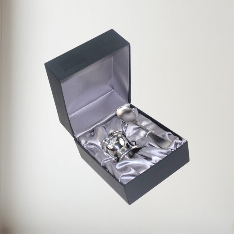 Humpty Dumpty Pewter Egg Cup And Spoon Humpty Dumpty Pewter Egg Cup And Spoon