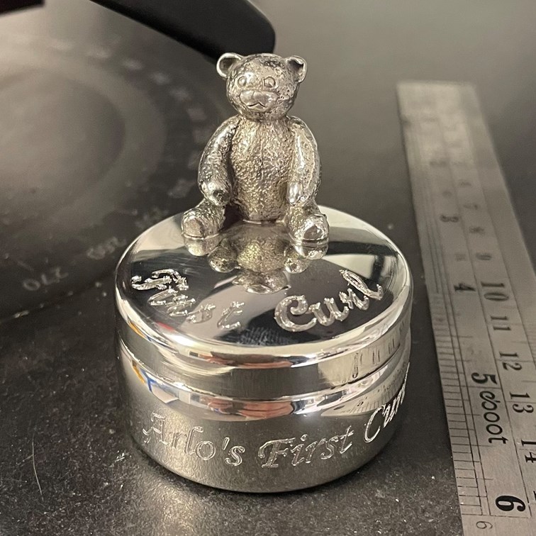 First Curl Teddy Pewter Trinket Box First Curl Teddy Pewter Trinket Box
