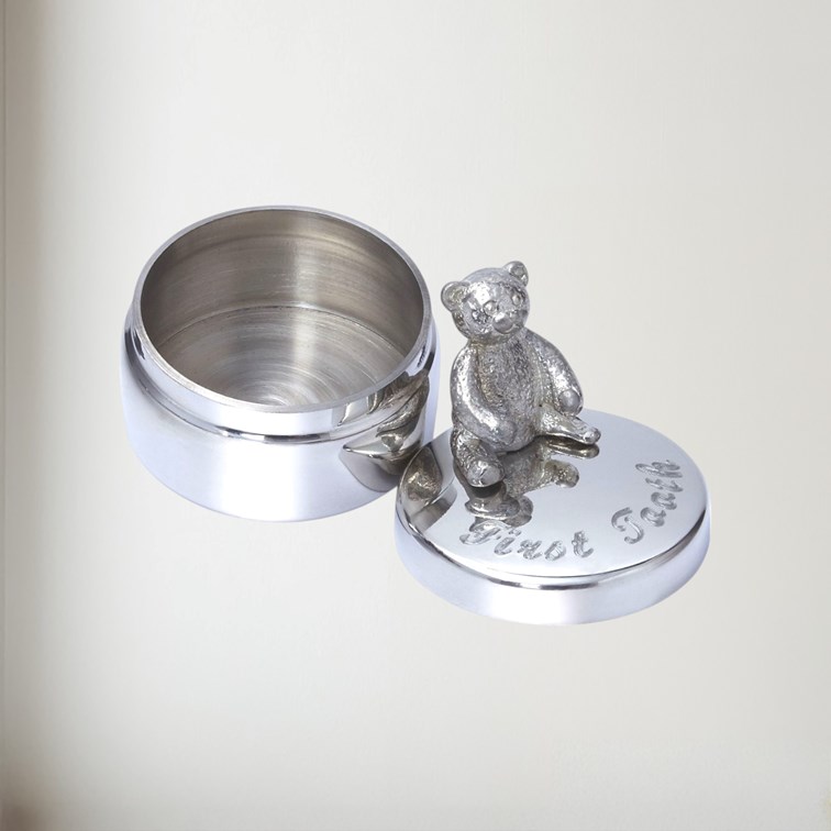 First Tooth Teddy Pewter Trinket Box First Tooth Teddy Pewter Trinket Box