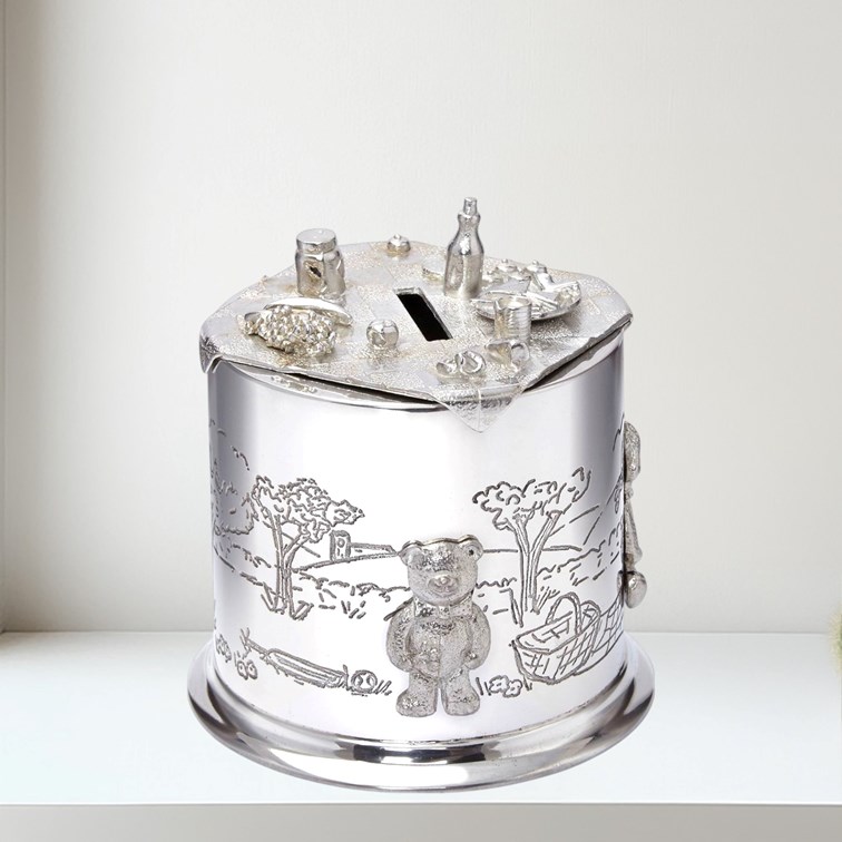 Pewter Teddy Bears Picnic Money Box Pewter Teddy Bears Picnic Money Box