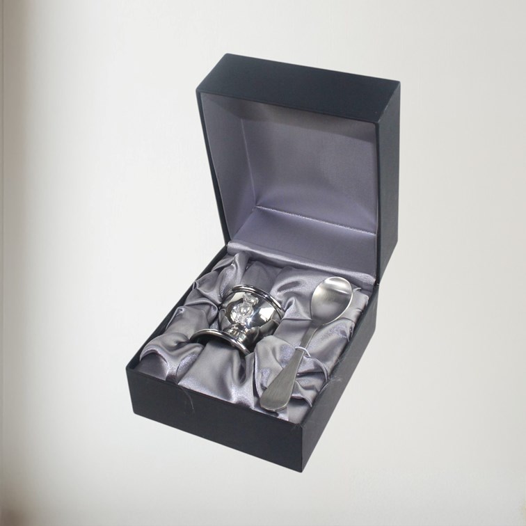 Teddy Pewter Egg Cup And Spoon Teddy Pewter Egg Cup And Spoon