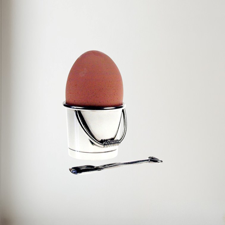 Bucket And Spade Pewter Egg Cup & Spoon Bucket And Spade Pewter Egg Cup & Spoon