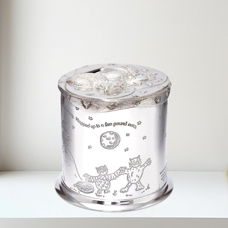 Owl And Pussycat Pewter Money Box Owl And Pussycat Pewter Money Box