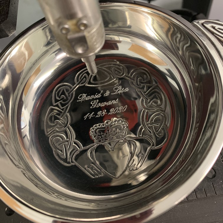 Large Claddagh Pewter Quaich Large Claddagh Pewter Quaich