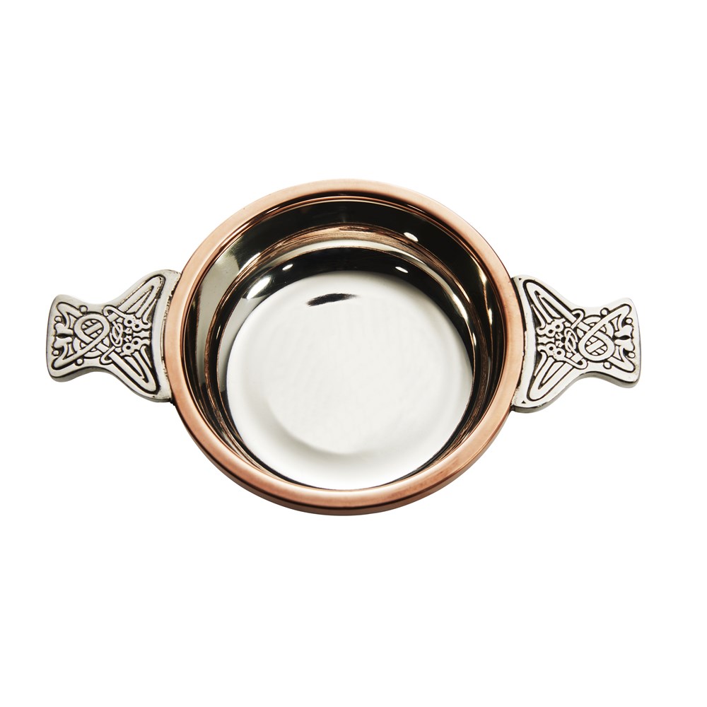 Copper Rim Large Pewter Quaich Copper Rim Large Pewter Quaich