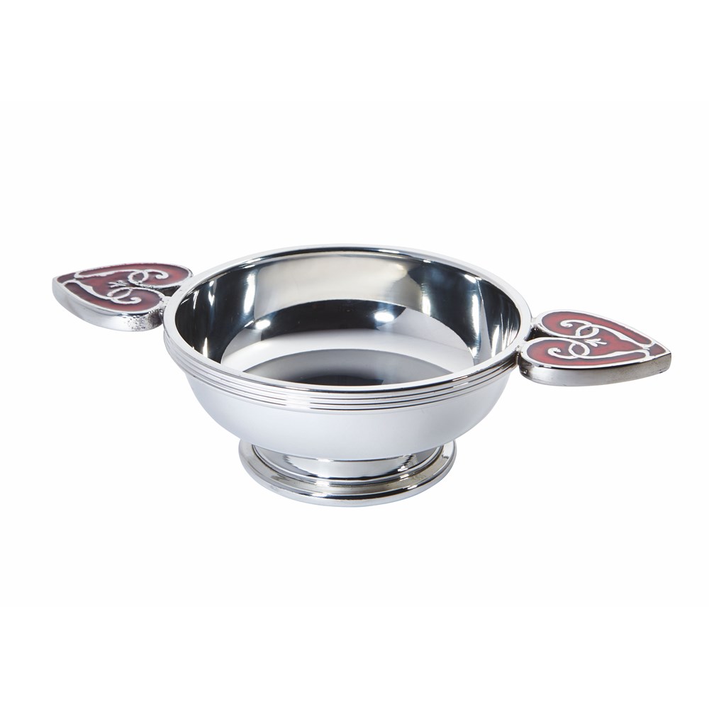 Red Heart Of The Highlands Large Pewter Quaich Red Heart Of The Highlands Large Pewter Quaich