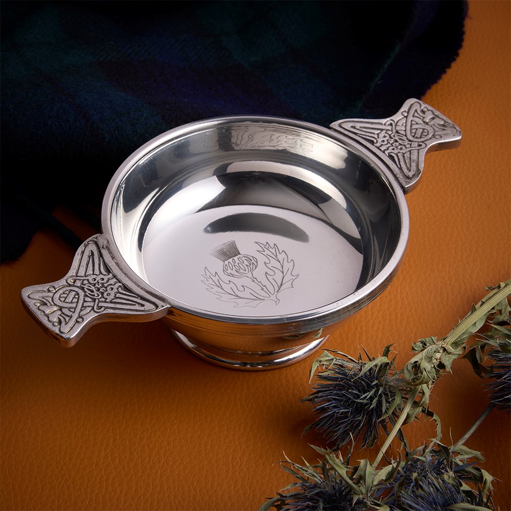Thistle Large Pewter Quaich