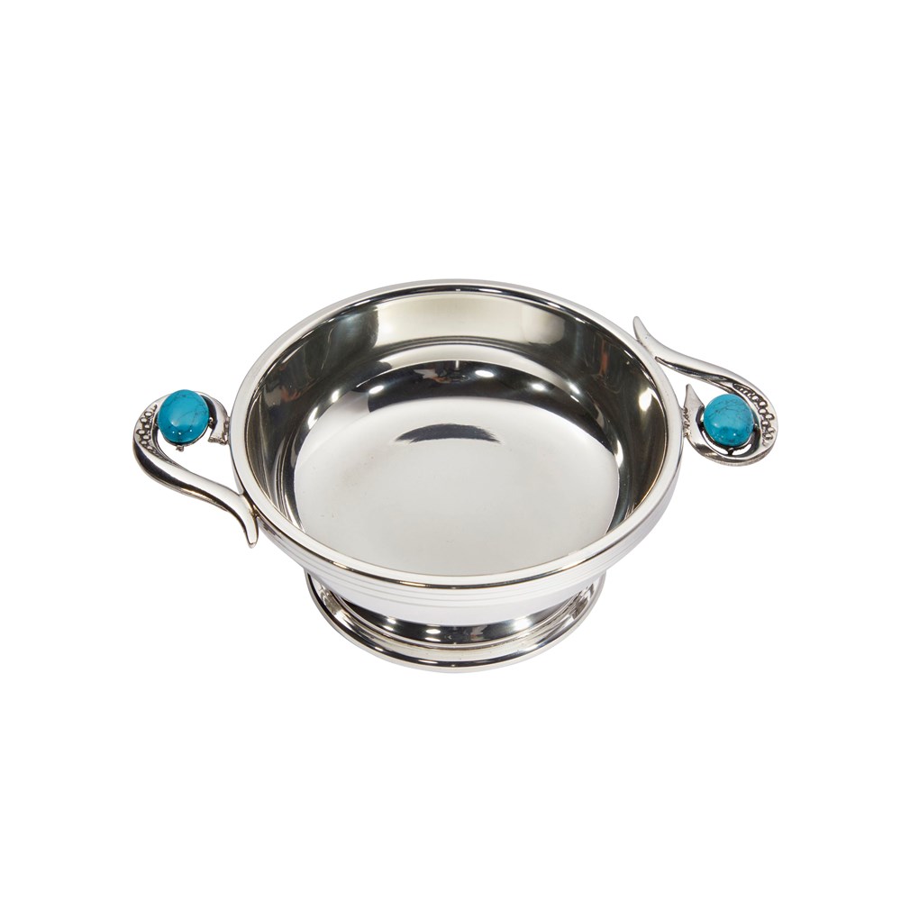 Torridon Turquoise Handle Pewter Quaich