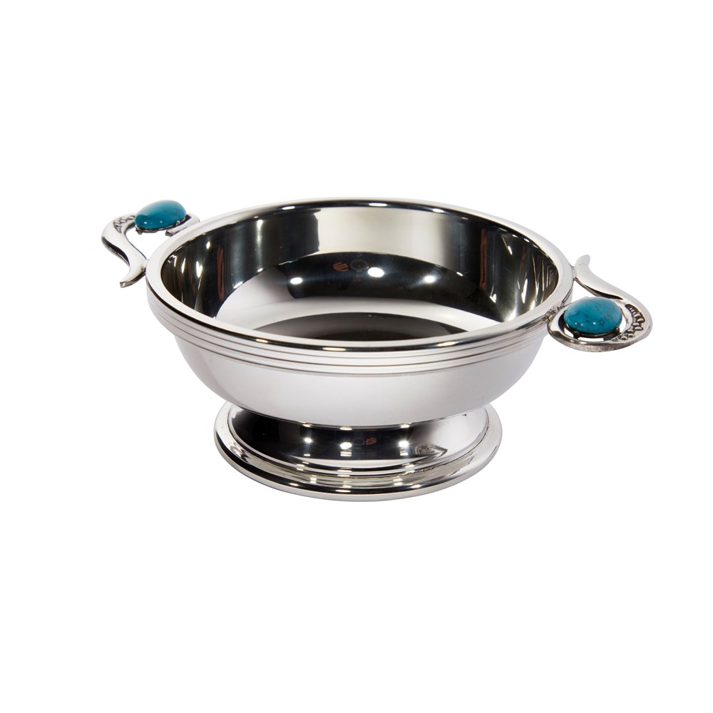 Torridon Turquoise Handle Pewter Quaich Torridon Turquoise Handle Pewter Quaich