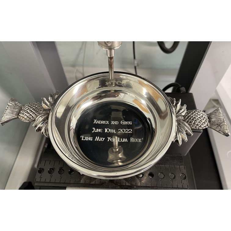 Large Thistle Handle Pewter Quaich Large Thistle Handle Pewter Quaich