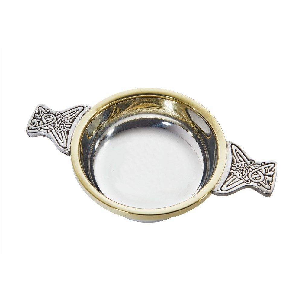Brass Rim Large Pewter Quaich Brass Rim Large Pewter Quaich