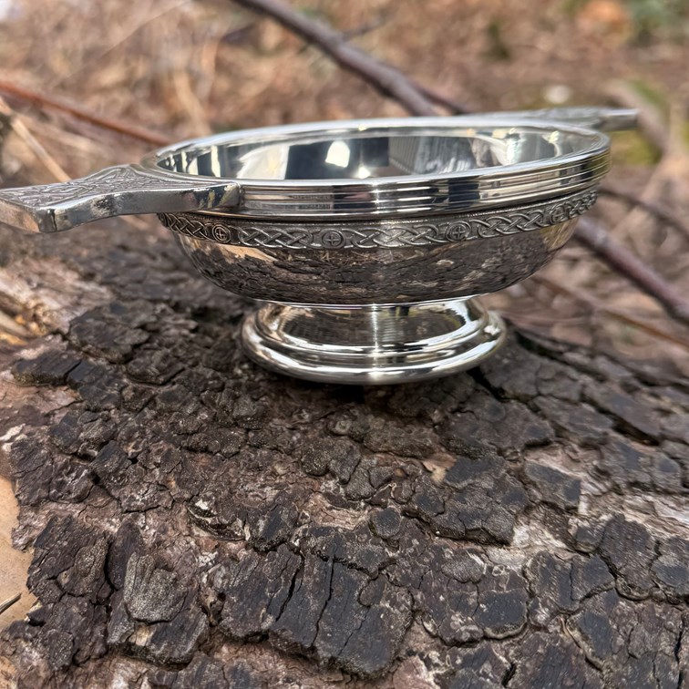 Large Celtic Band Pewter Quaich Large Celtic Band Pewter Quaich