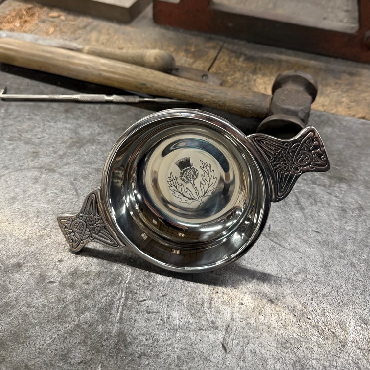 Large Thistle Pewter Quaich Large Thistle Pewter Quaich