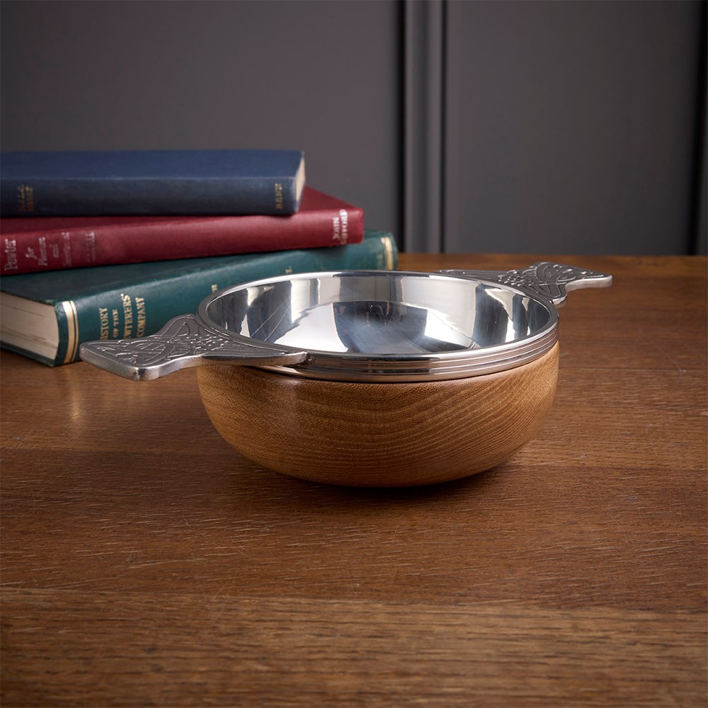 Wood And Pewter Large Quaich