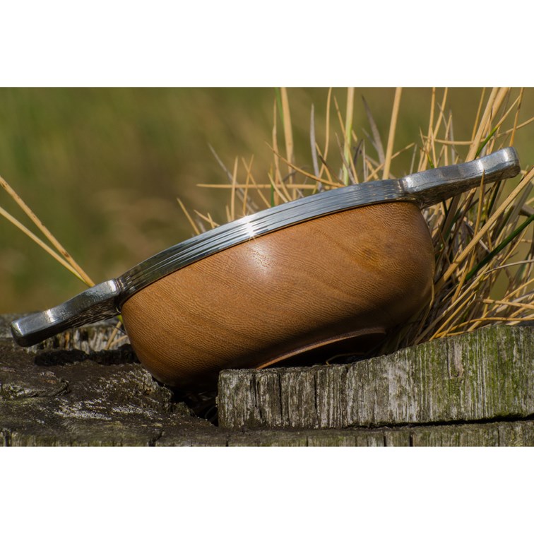 Large Wood And Pewter Quaich Large Wood And Pewter Quaich