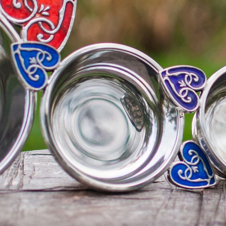 Medium Blue Heart Of The Highlands Quaich Medium Blue Heart Of The Highlands Quaich