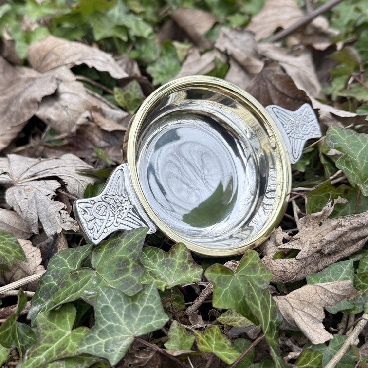 Medium Brass Rim Pewter Quaich Medium Brass Rim Pewter Quaich
