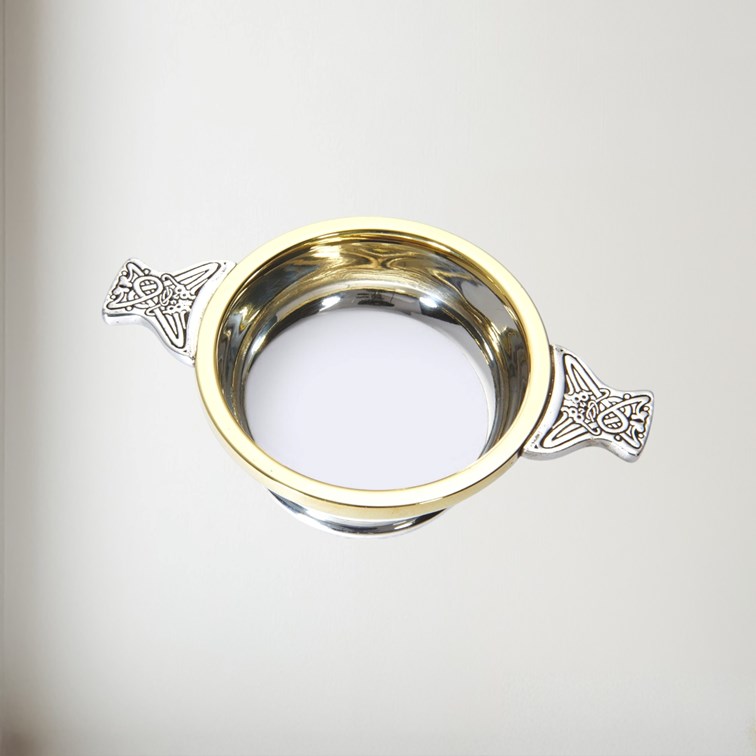 Medium Brass Rim Pewter Quaich Medium Brass Rim Pewter Quaich