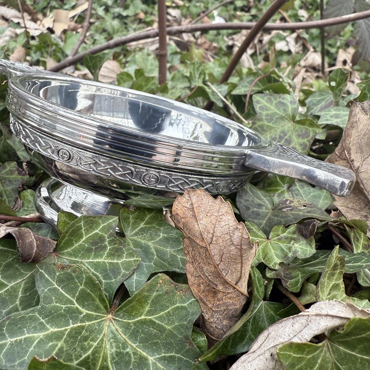 Medium Celtic Band Pewter Quaich