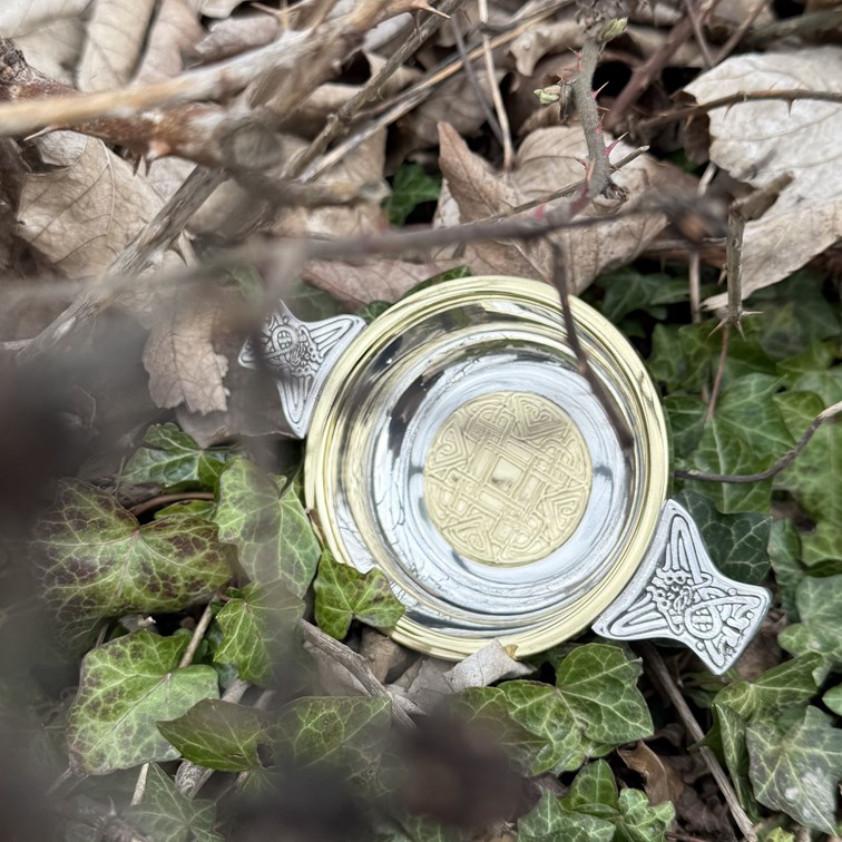 Medium Celtic Gold Brass And Pewter Quaich Medium Celtic Gold Brass And Pewter Quaich