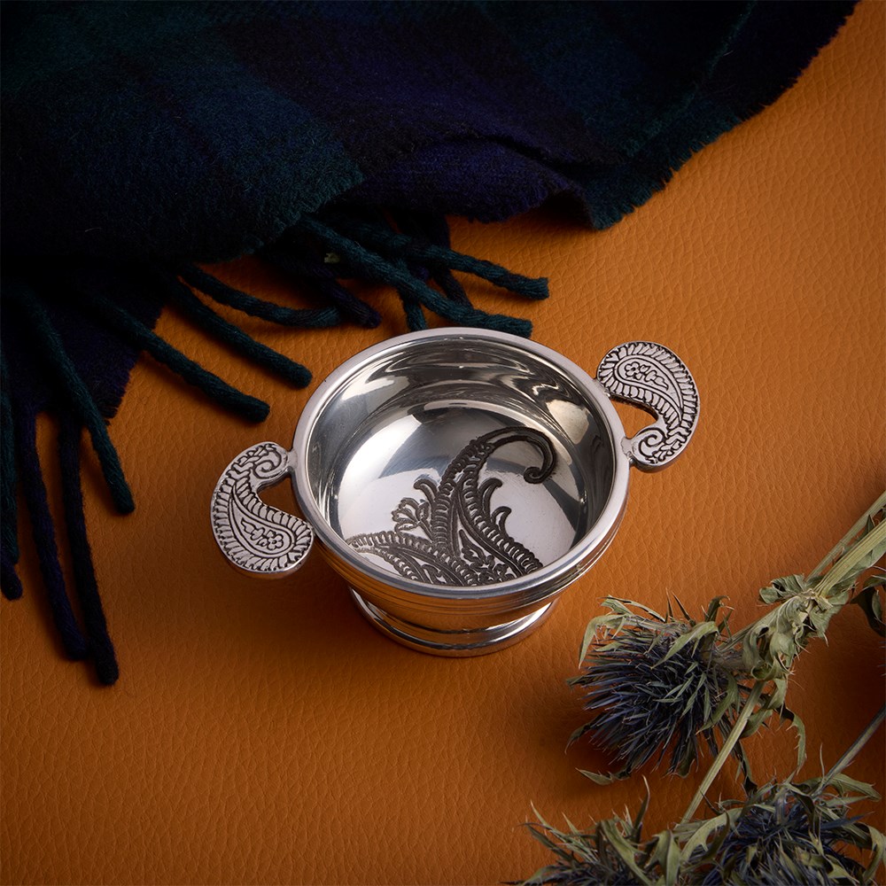 Paisley Small Pewter Quaich Paisley Small Pewter Quaich