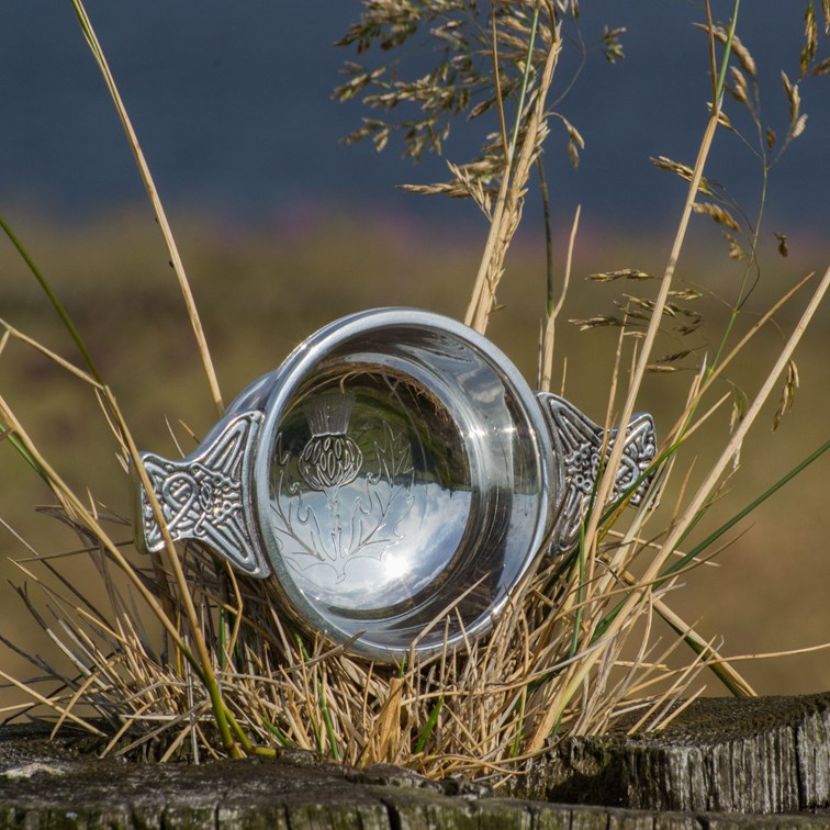 Small Thistle Pewter Quaich