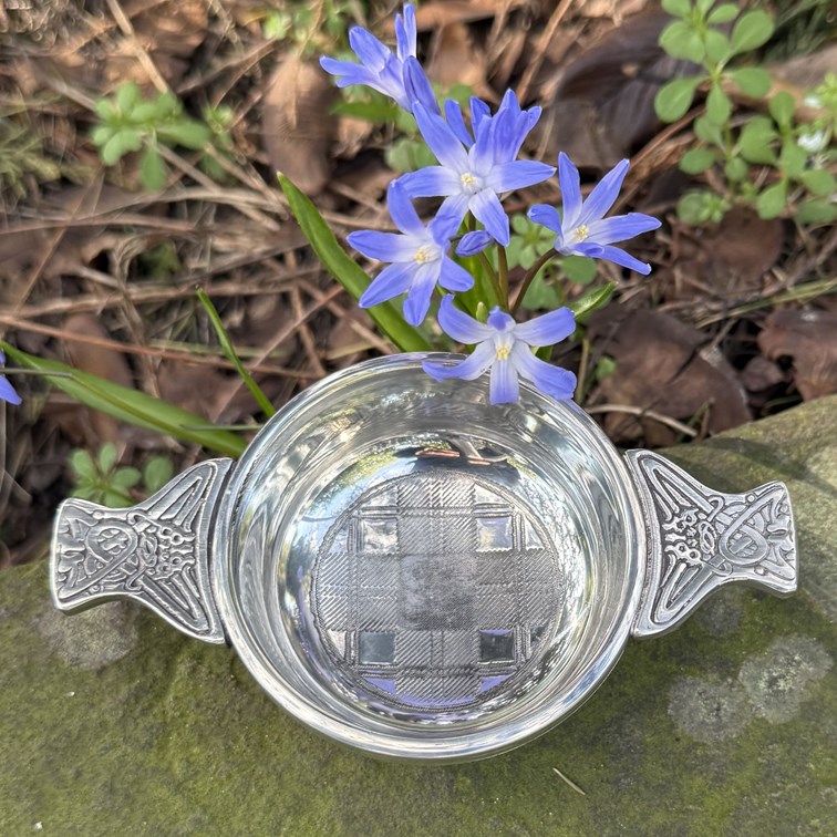 Small Tartan Pewter Quaich Small Tartan Pewter Quaich
