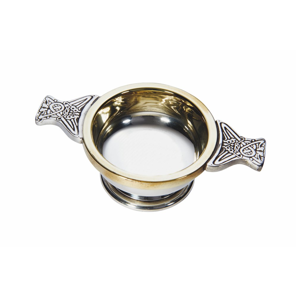 Brass Rim Small Pewter Quaich Brass Rim Small Pewter Quaich