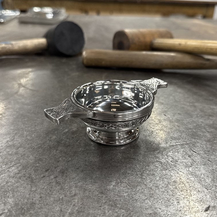 Small Celtic Band Pewter Quaich Small Celtic Band Pewter Quaich