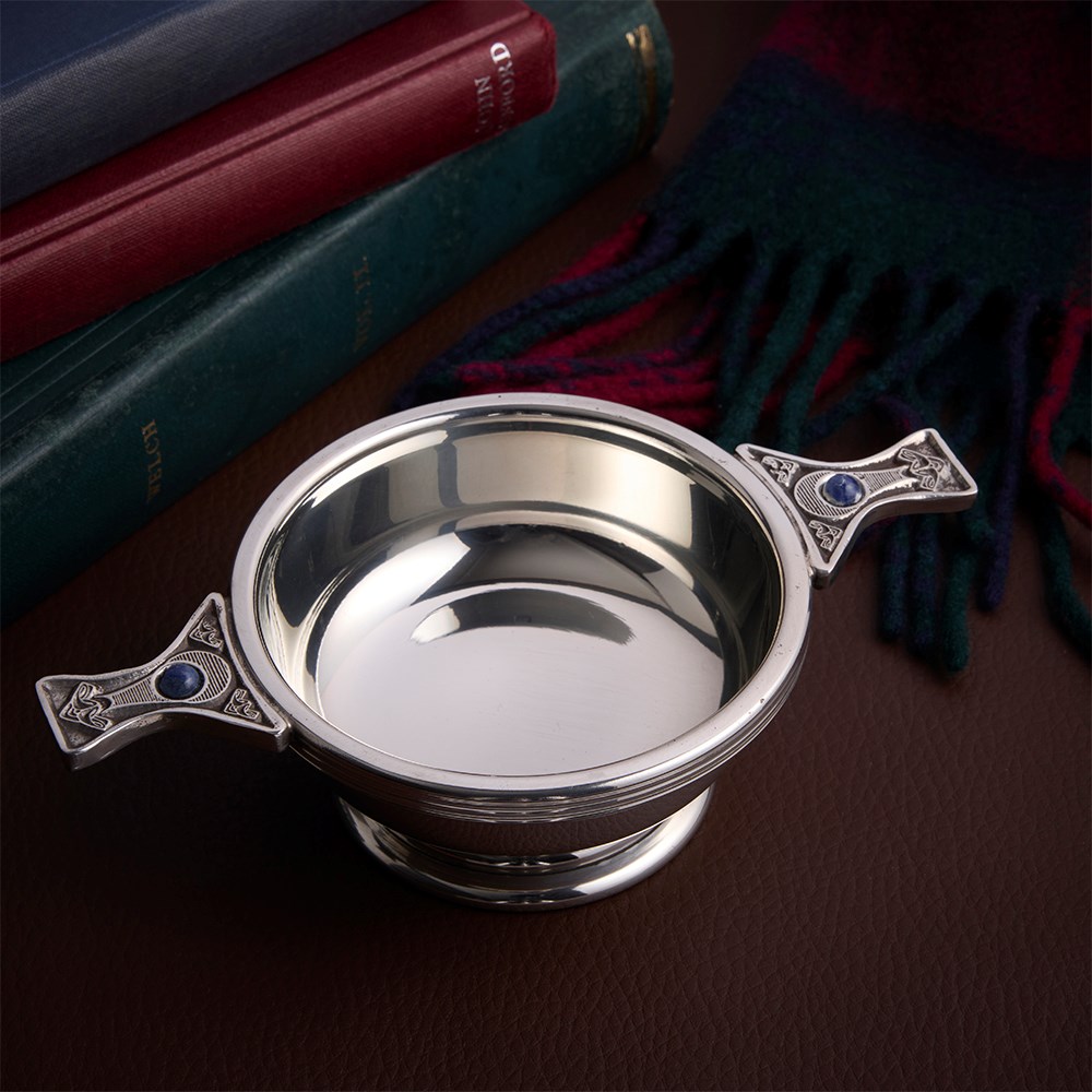 Gem Handle Standard Pewter Quaich