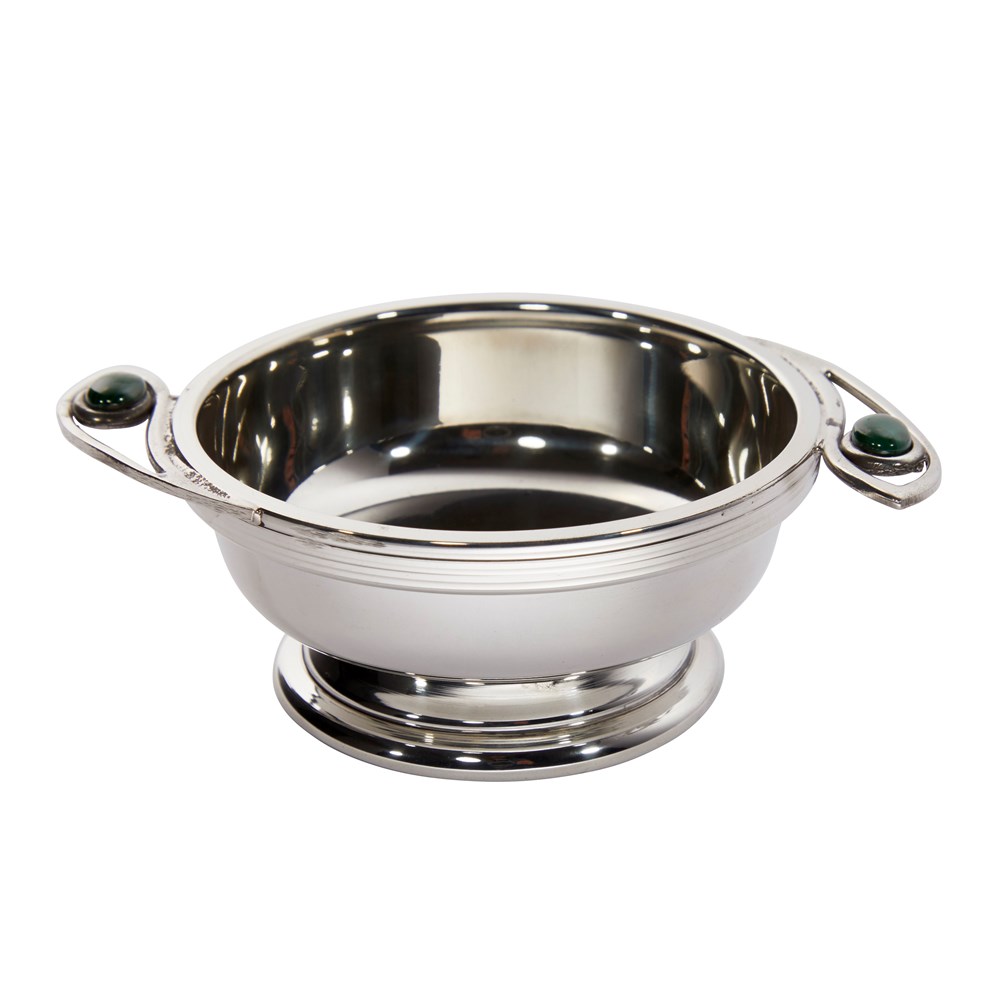 Nevis Pewter Quaich Leaf Gemstone Handles Nevis Pewter Quaich Leaf Gemstone Handles