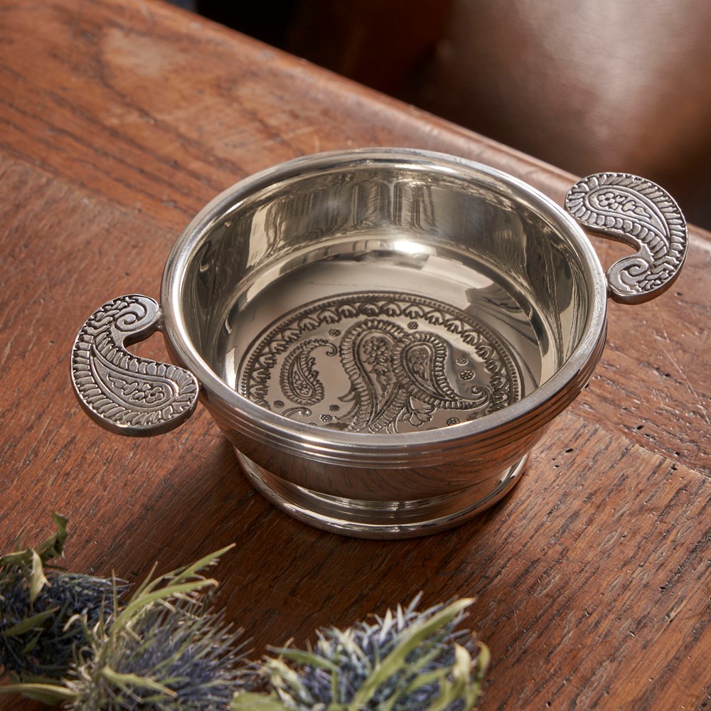 Paisley Standard Pewter Quaich Paisley Standard Pewter Quaich
