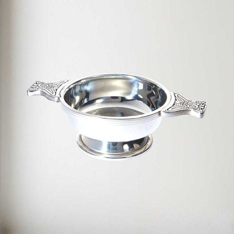 Standard Tartan Pewter Quaich Standard Tartan Pewter Quaich