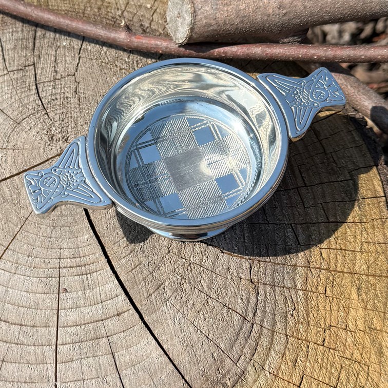 Standard Tartan Pewter Quaich Standard Tartan Pewter Quaich