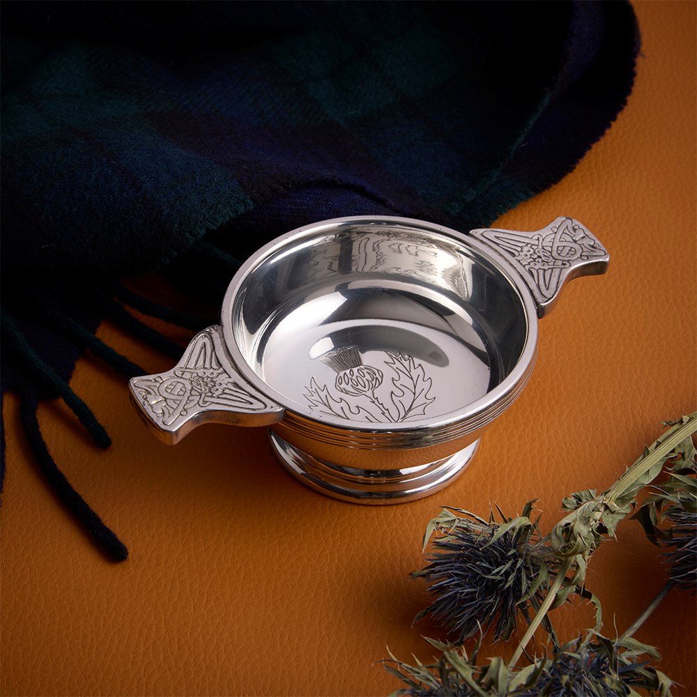 Thistle Stamp Standard Pewter Quaich