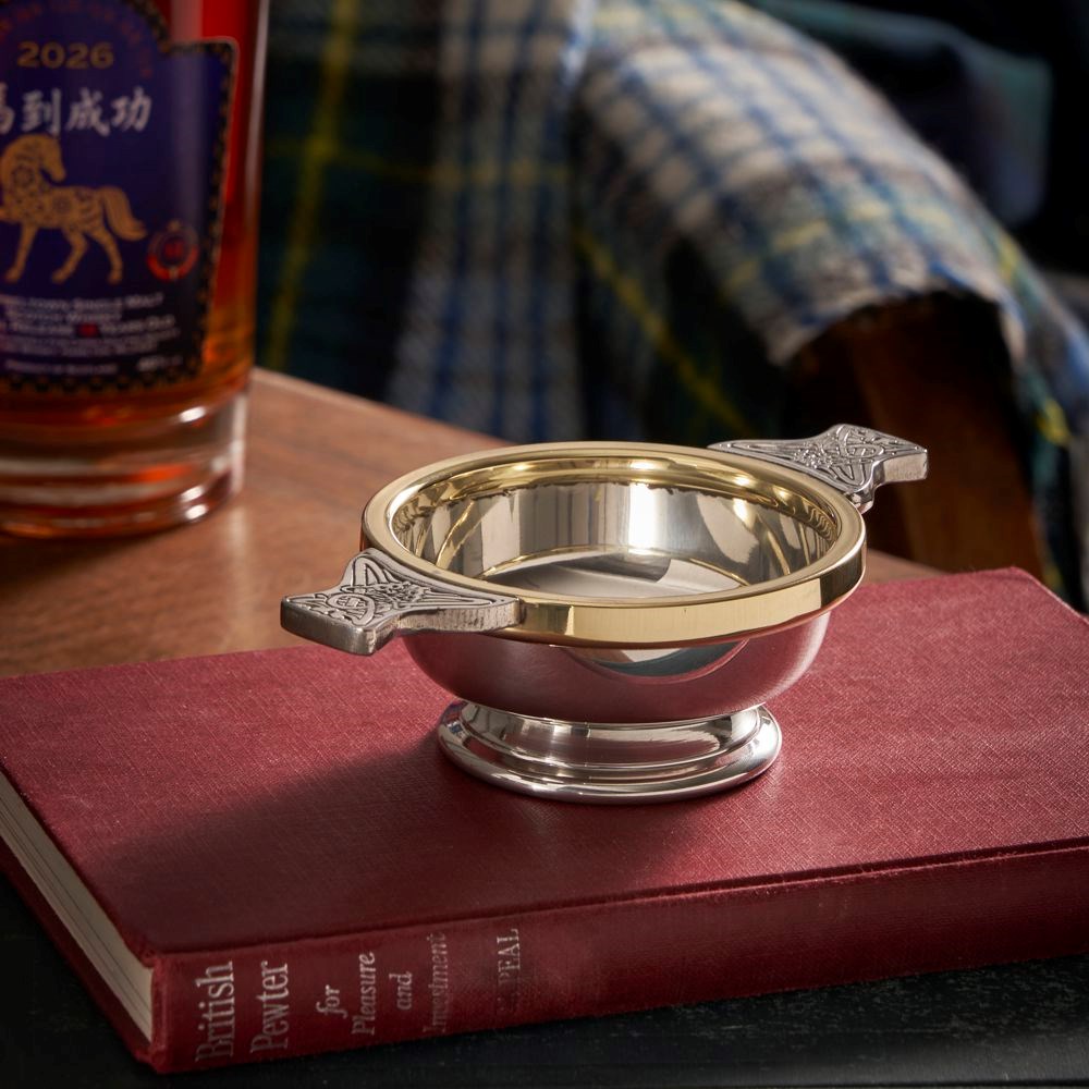 Brass Rim Standard Pewter Quaich