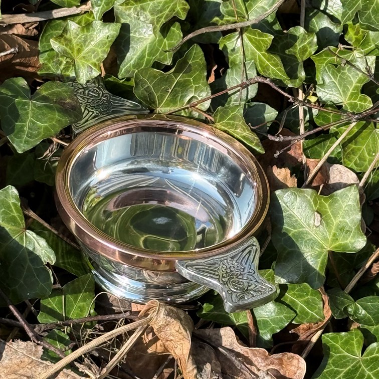 Standard Copper Rim Pewter Quaich Standard Copper Rim Pewter Quaich