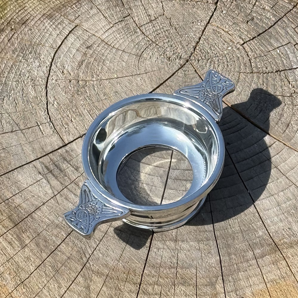 Standard Glass Base Pewter Quaich Standard Glass Base Pewter Quaich