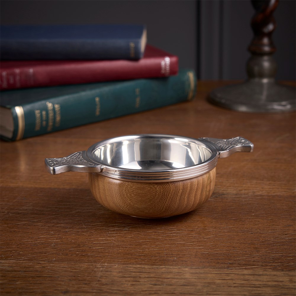 Wood And Pewter Standard Quaich Wood And Pewter Standard Quaich