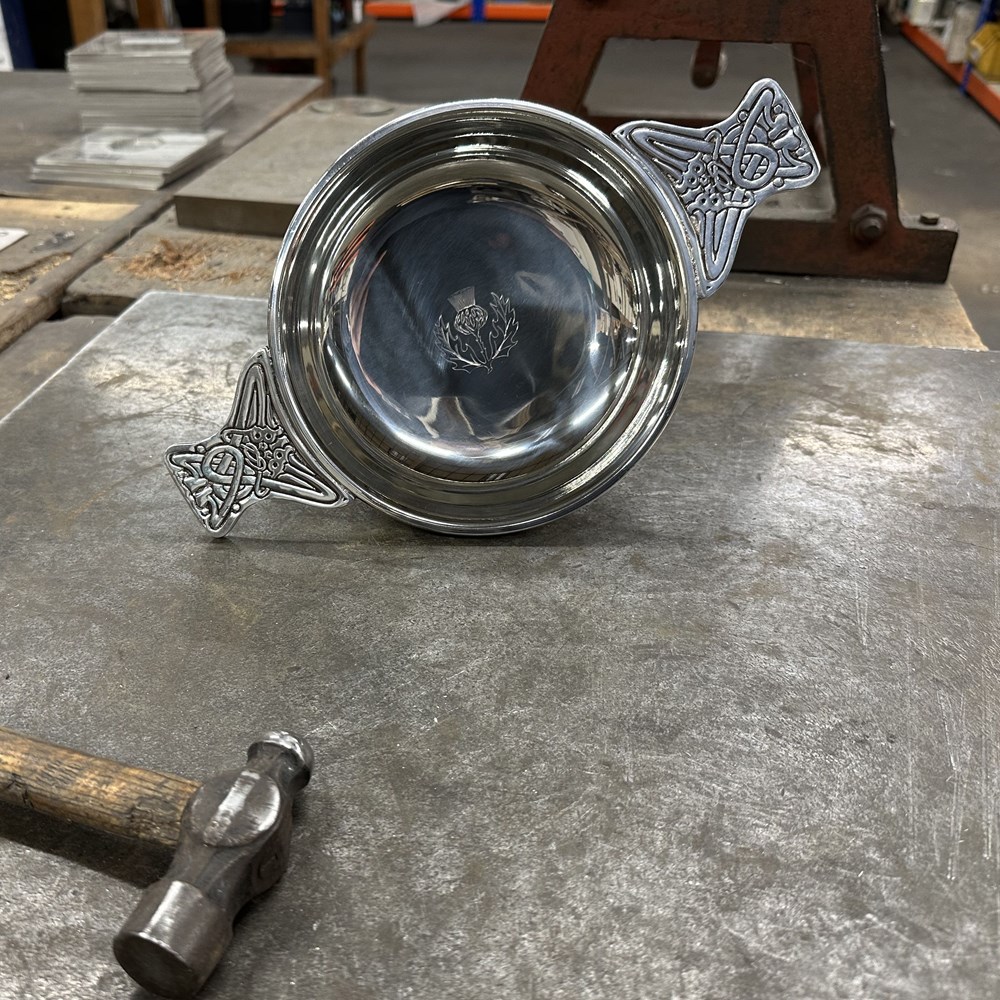 Extra Large Thistle Pewter Quaich Extra Large Thistle Pewter Quaich