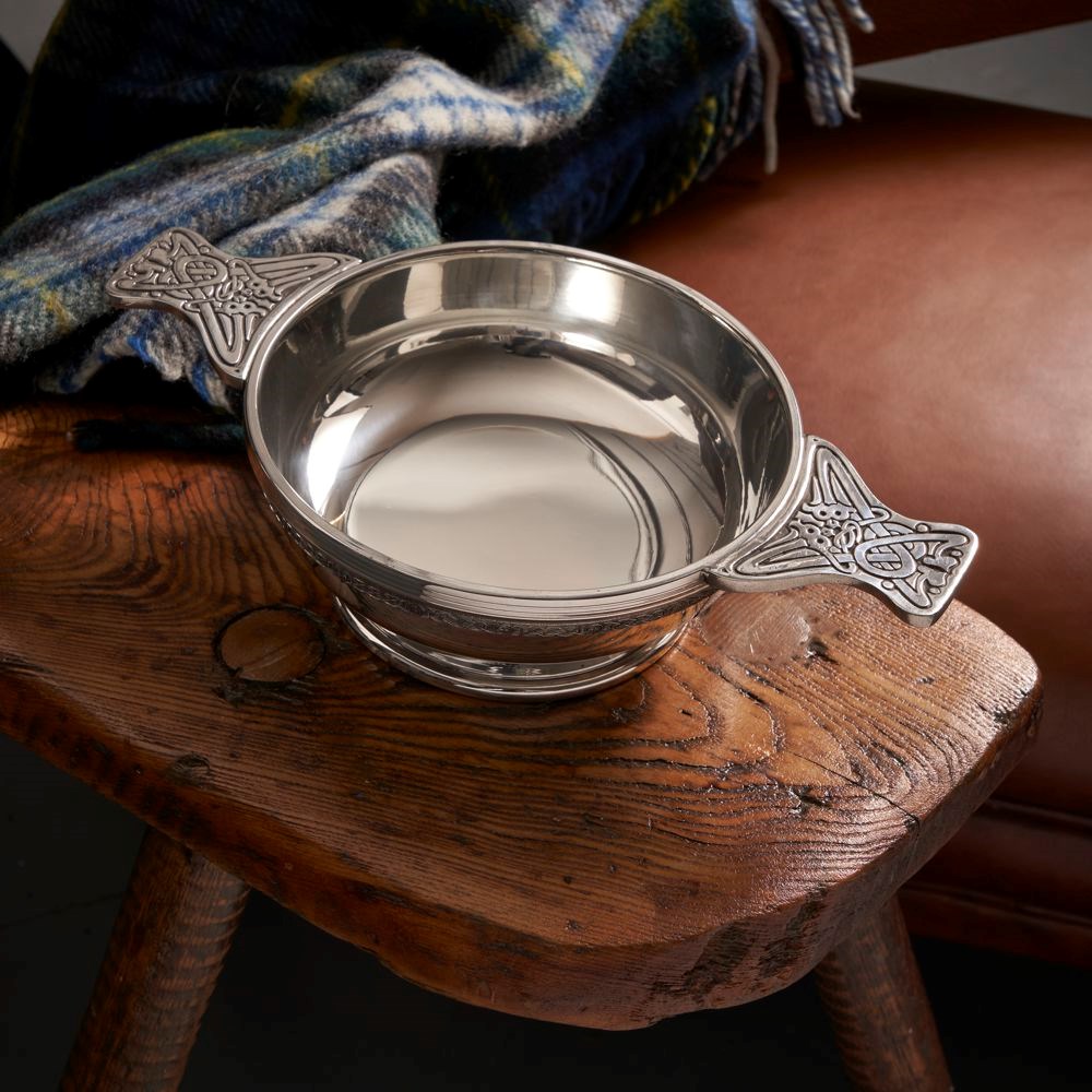 Extra Large Celtic Band Pewter Quaich Extra Large Celtic Band Pewter Quaich