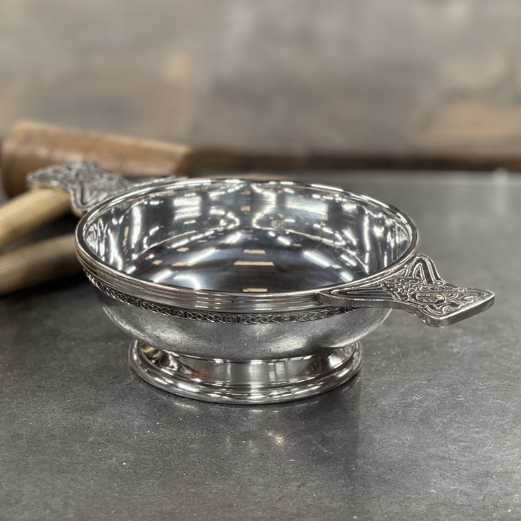 Xl Celtic Band Pewter Quaich Xl Celtic Band Pewter Quaich