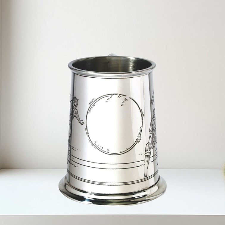 Cricket Scene One Pint Pewter Tankard Cricket Scene One Pint Pewter Tankard