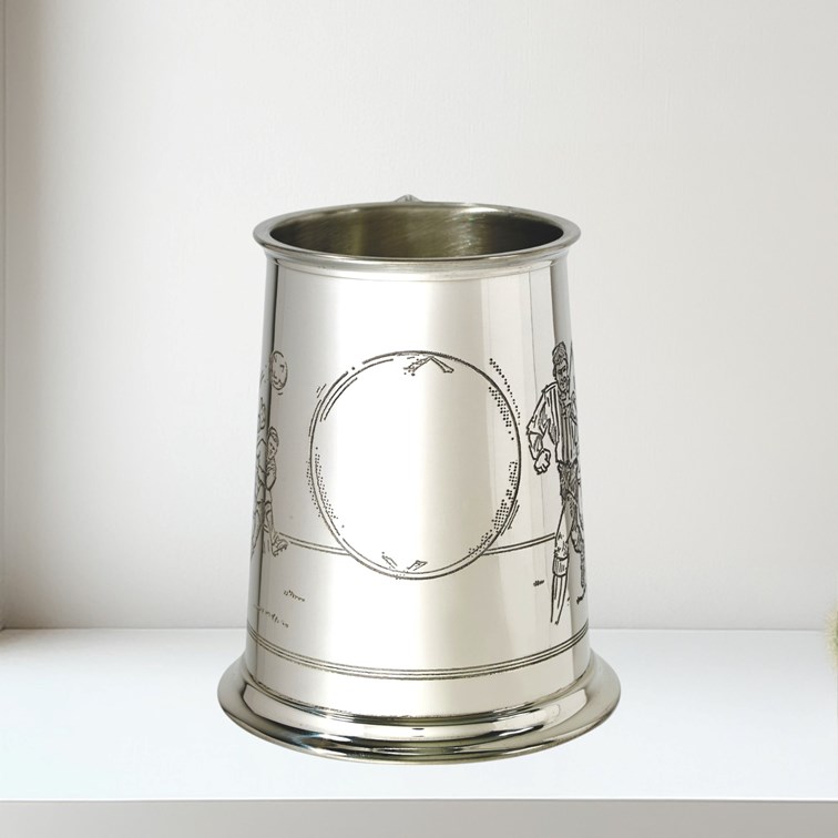 Football Scene One Pint Pewter Tankard Football Scene One Pint Pewter Tankard