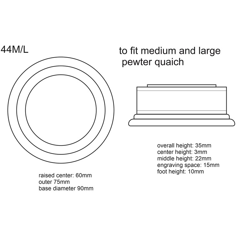 Medium And Large Pewter Quaich Plinth