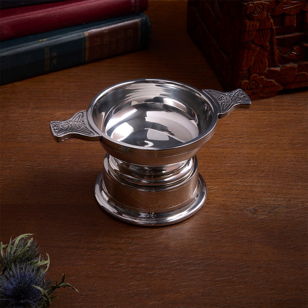 Medium And Large Pewter Quaich Plinth