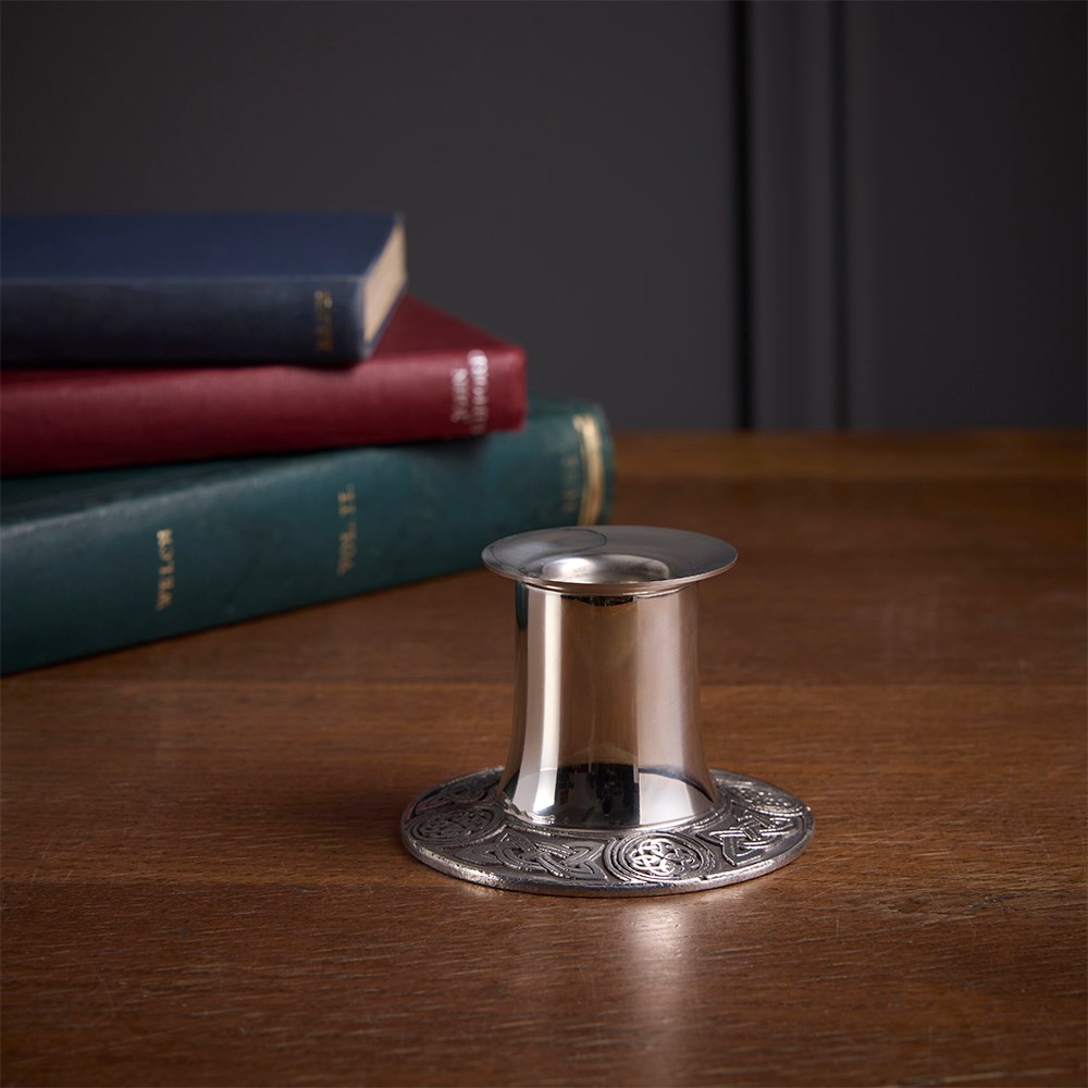 Small Celtic Pewter Candle Holder