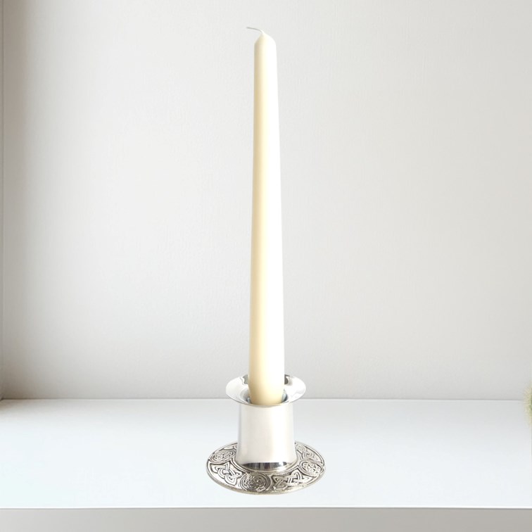 Small Celtic Pewter Candle Holder
